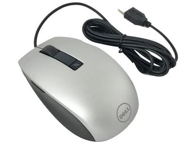 Dell Laser Scroll USB Mouse 6 Buttons Silver and Black