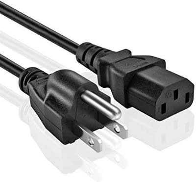 Computer Power Cable, 6ft Universal AC Power Cord Fits Most PCs, Monitors , Plasma Smart TV, Printer