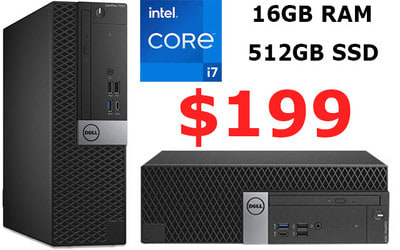 Dell Desktop Computer Fully Loaded i7 512GB SSD Compact PC