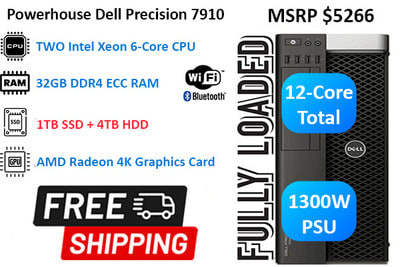 Powerhouse Dell 12-Core Xeon 32GB Workstation Photoshop AutoCAD
