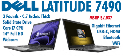 Refurbished Dell i7 Laptop Ultrabook 7490 i7 16GB 256 SSD Windows 11