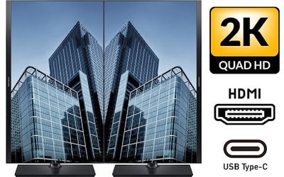 Clearance DUAL 24'' Samsung Quad HD 2K Monitors 