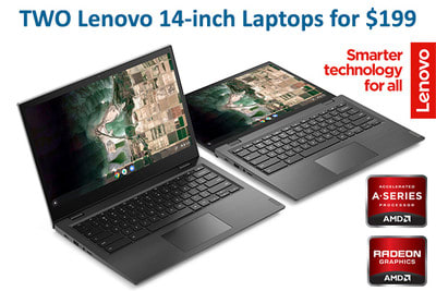 Clearance TWO Lenovo Chromebook 14'' Full HD 1080p Laptop