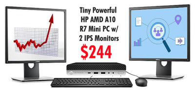 HP Smallest Computer Package with Dual Monitors 83% OFF