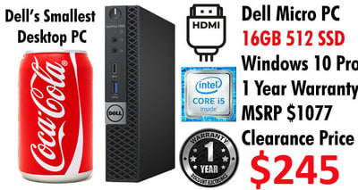 Clearance 87% Off Dell Tiny PC i5 16GB 512 SSD $245